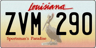 LA license plate ZVM290