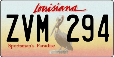 LA license plate ZVM294