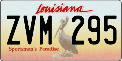 LA license plate ZVM295