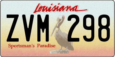 LA license plate ZVM298