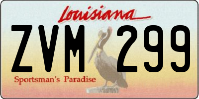 LA license plate ZVM299