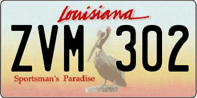 LA license plate ZVM302
