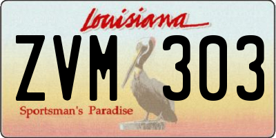 LA license plate ZVM303