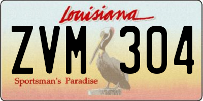 LA license plate ZVM304