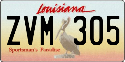 LA license plate ZVM305