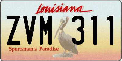 LA license plate ZVM311