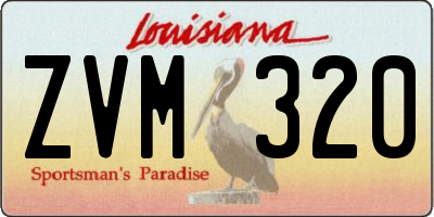 LA license plate ZVM320