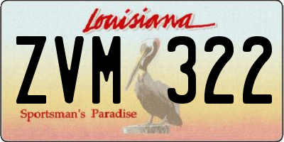 LA license plate ZVM322