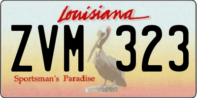 LA license plate ZVM323