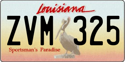 LA license plate ZVM325