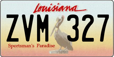 LA license plate ZVM327