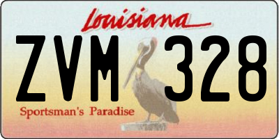 LA license plate ZVM328