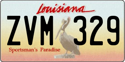 LA license plate ZVM329