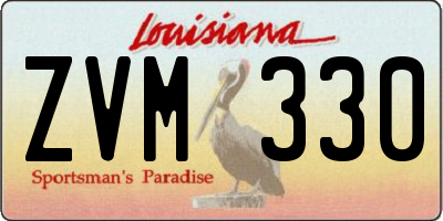 LA license plate ZVM330