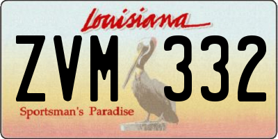 LA license plate ZVM332