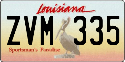 LA license plate ZVM335