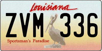 LA license plate ZVM336