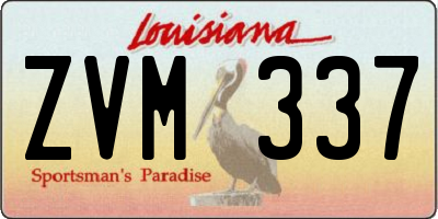LA license plate ZVM337
