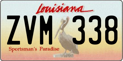 LA license plate ZVM338