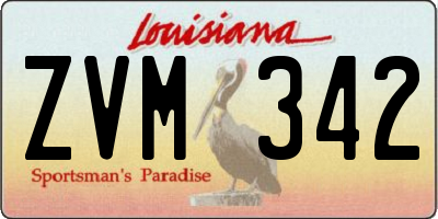 LA license plate ZVM342