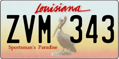 LA license plate ZVM343