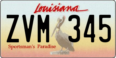 LA license plate ZVM345