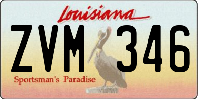 LA license plate ZVM346