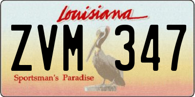 LA license plate ZVM347