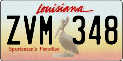 LA license plate ZVM348