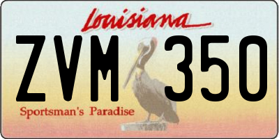 LA license plate ZVM350