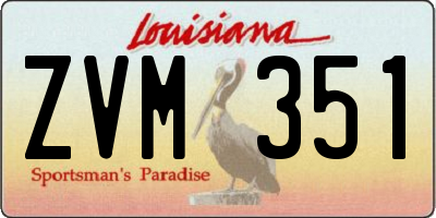 LA license plate ZVM351