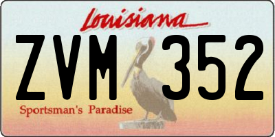 LA license plate ZVM352