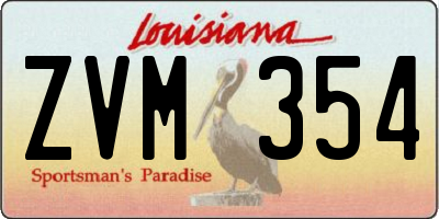 LA license plate ZVM354