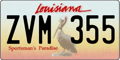 LA license plate ZVM355