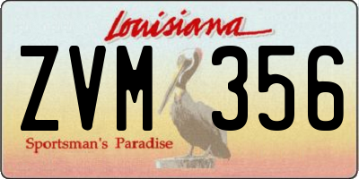 LA license plate ZVM356