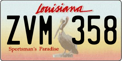 LA license plate ZVM358