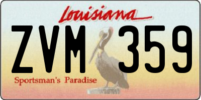 LA license plate ZVM359