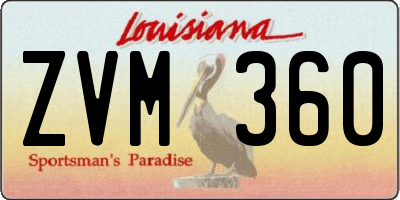 LA license plate ZVM360