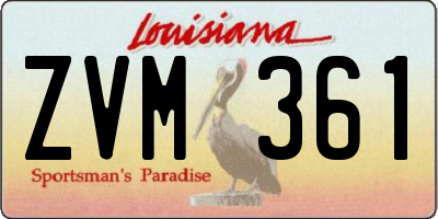 LA license plate ZVM361