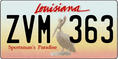 LA license plate ZVM363