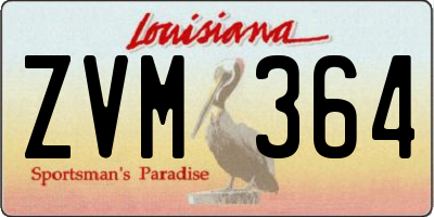 LA license plate ZVM364