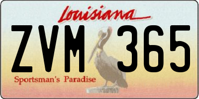 LA license plate ZVM365