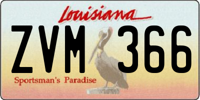 LA license plate ZVM366