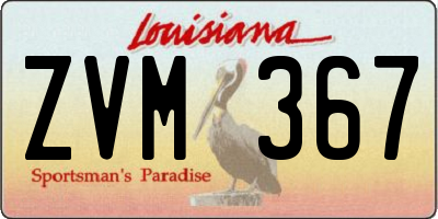 LA license plate ZVM367