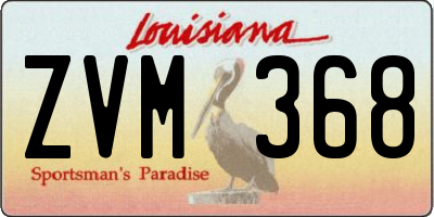 LA license plate ZVM368