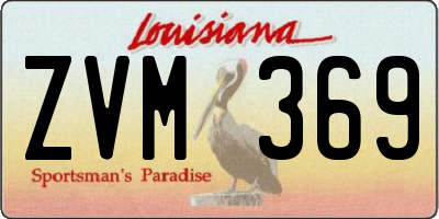 LA license plate ZVM369