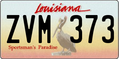 LA license plate ZVM373