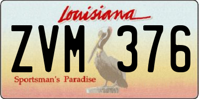 LA license plate ZVM376