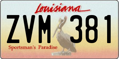 LA license plate ZVM381