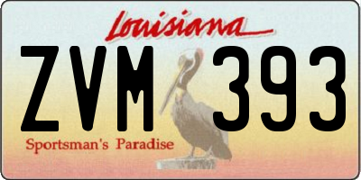 LA license plate ZVM393